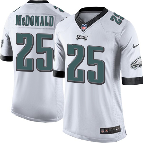 Men's Limited Tommy McDonald Nike Jersey White Road - #25 NFL Philadelphia Eagles